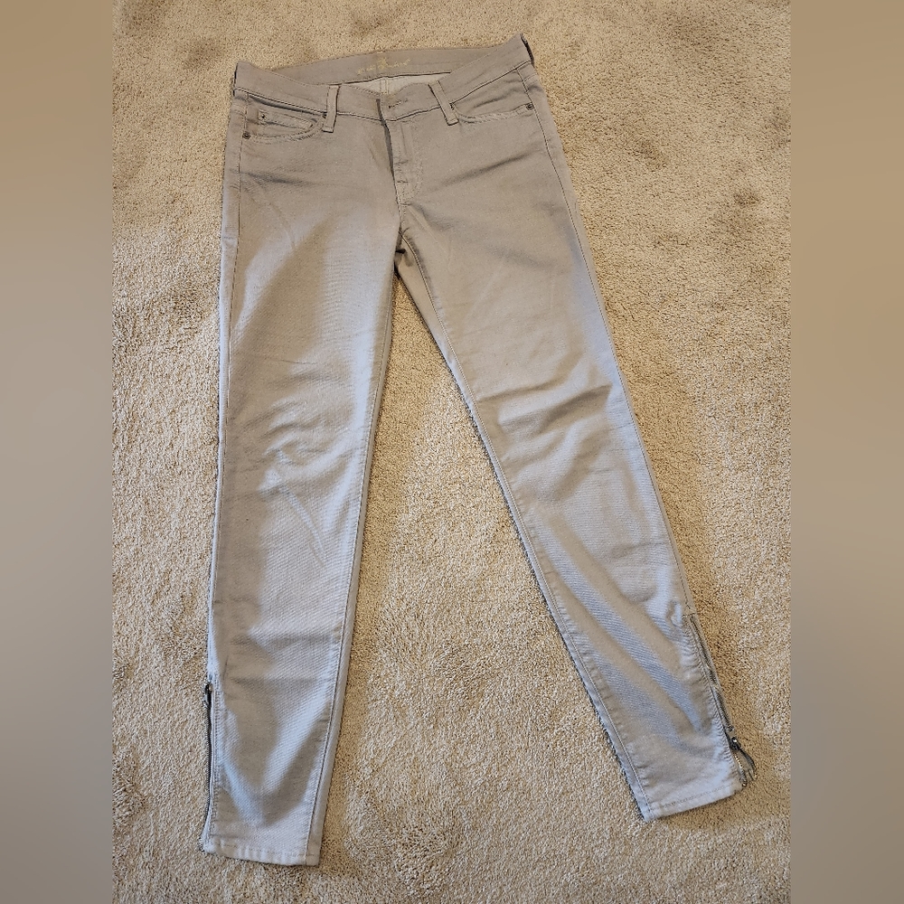 Grey 7 for all mankind zipper skinny jeans